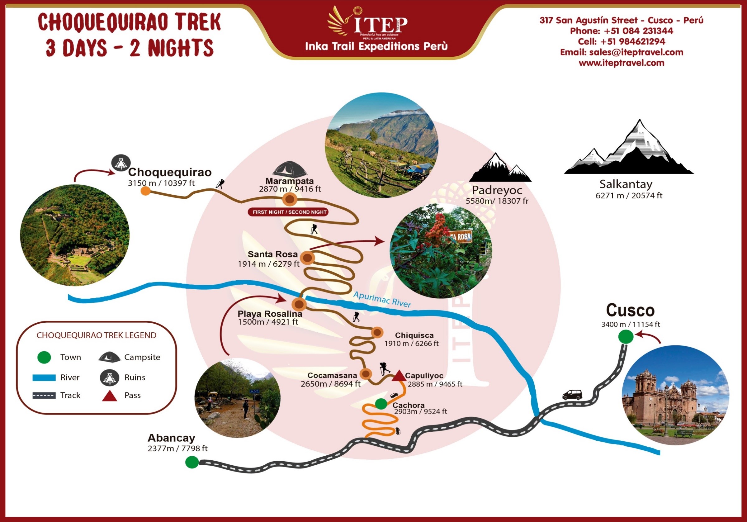 Choquequiraw Trek 5 Days map